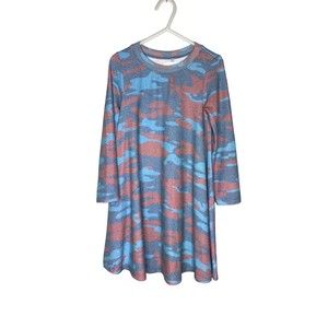 Sol Angeles Little Girl Dress Size 6 Camo Red Blue